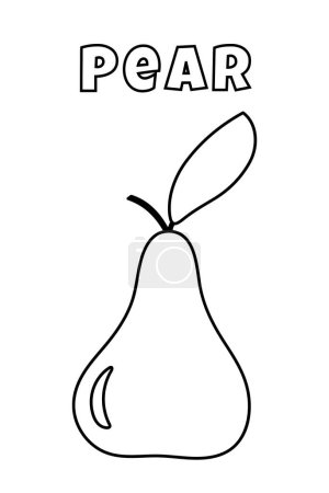 Illustration for Coloring With Thick Lines For The Smallest Ones, Pear Coloring Page - Royalty Free Image