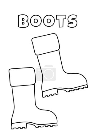 Illustration for Coloring With Thick Lines For The Little Ones, Boot Coloring Page - Royalty Free Image