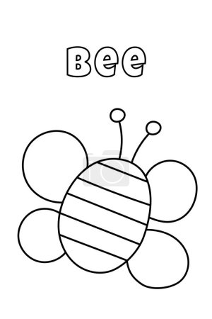 Illustration for Coloring With Thick Lines For The Little Ones, Bee Coloring Page - Royalty Free Image