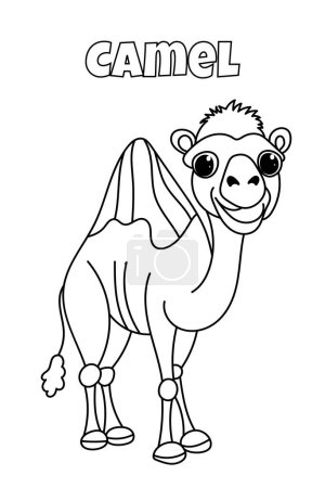 Illustration for Camel Coloring Page For Kids Is A Creative Book For Coloring - Royalty Free Image