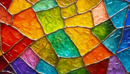 Modèle de vitrail multicolore, fond abstrait lumineux