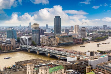 Photo for Panoramic aerial view of London in a beautiful summer day, England, United Kingdom - Royalty Free Image