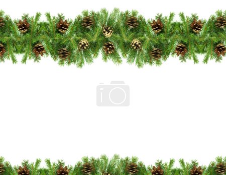 Photo for Christmas green  framework isolated on white background - Royalty Free Image