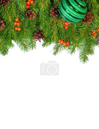 Photo for Christmas background with balls and decorations isolated on white background - Royalty Free Image