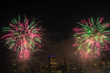 Photo for NEW YORK CITY, USA - JULY 4, 2019: Macy's 4th of July Independence day fireworks show in New York City, USA - Royalty Free Image