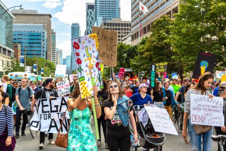 Photo for TORONTO, CANADA - SEPTEMBER 27, 2019: Global Strike for Climate and march for climate justice in Toronto, Ontario, Canada - Royalty Free Image