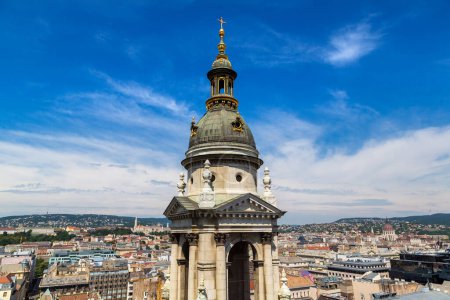 Photo for Panoramic view of Budapest and St. Stephen Basilica in Hungary in a beautiful summer day - Royalty Free Image