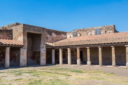 Pompeji Stadt zerstört 79 v. Chr. durch den Ausbruch des Vulkans Vesuv, Italien in einem schönen Sommertag