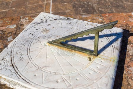 Photo for Ancient sundial in Evora, Portugal in a beautiful summer day - Royalty Free Image