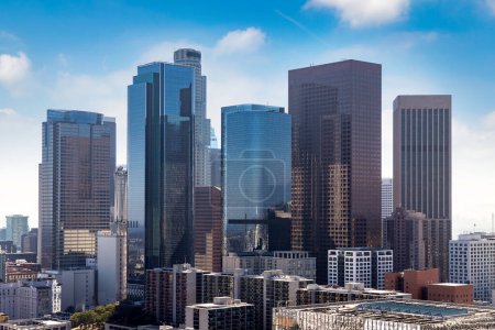 Panoramic view of downtown Los Angeles, California, USA