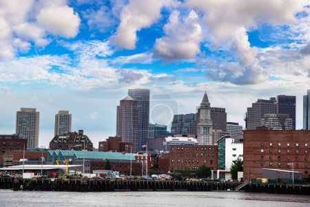 Photo for Panoramic view of Boston cityscape in a sunny day, USA - Royalty Free Image