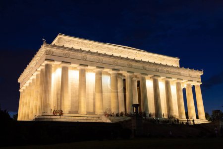 Photo for Lincoln Memorial in the National Mall in Washington DC at night, USA - Royalty Free Image