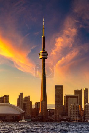 Photo for Panoramic view of Toronto skyline  at sunset, Ontario, Canada - Royalty Free Image