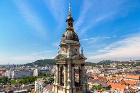Photo for Panoramic view of Budapest and St. Stephen Basilica in Hungary in a beautiful summer day - Royalty Free Image