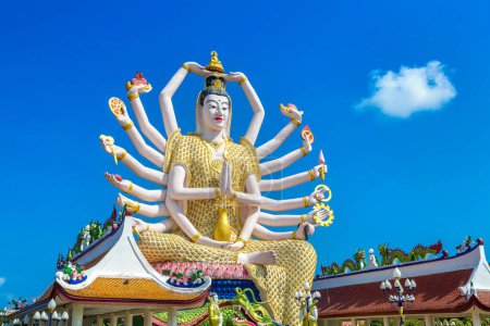 Photo for Statue of Shiva in Wat Plai Laem Temple, Samui, Thailand in a summer day - Royalty Free Image