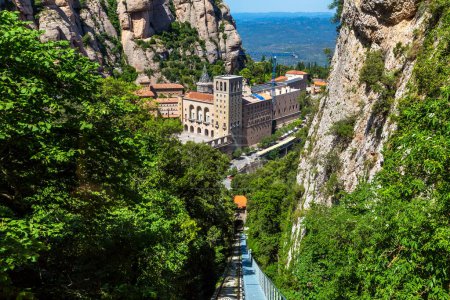 Photo for Montserrat funicular railway in a beautiful summer day, Catalonia, Spain - Royalty Free Image