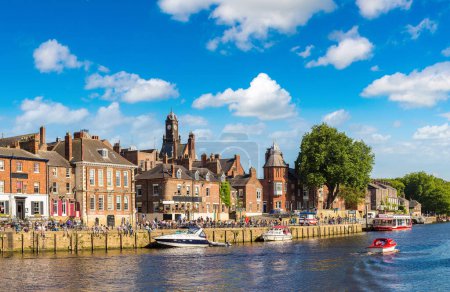 Photo for Panorama of River Ouse in York in North Yorkshire in a beautiful summer day, England, United Kingdom - Royalty Free Image