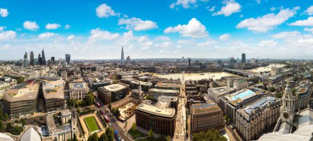 Photo for Panoramic aerial view of London and the Shard in a beautiful summer day, England, United Kingdom - Royalty Free Image