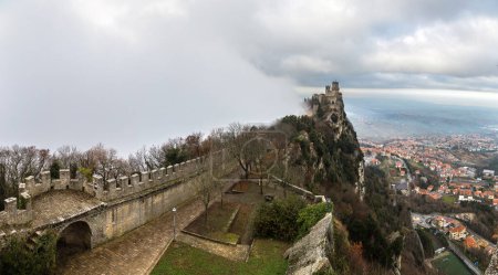 Photo for Rocca della Guaita fortress in San Marino in winter day - Royalty Free Image