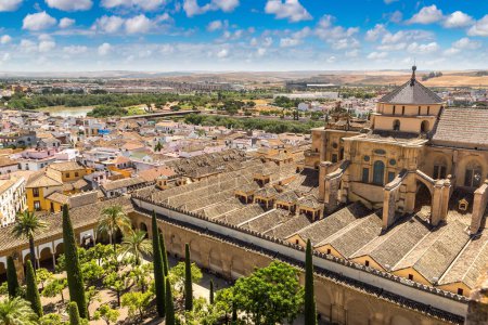 Téléchargez les photos : Vue panoramique de la Grande Mosquée (Cathédrale de Mezquita) à Cordoue par une belle journée d'été, Espagne - en image libre de droit