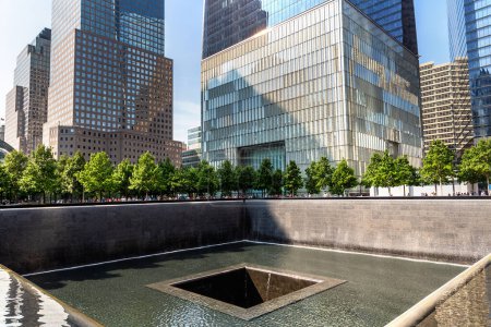 Photo for NEW YORK CITY, USA - MARCH 29, 2020: 9/11 Memorial park in New York City, NY, USA - Royalty Free Image