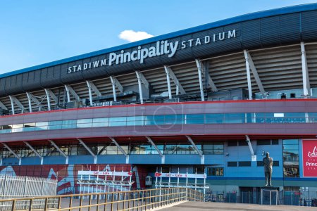 Photo for CARDIFF, THE UNITED KINGDOM - JUNE 27, 2022: Exterior of Cardiff millennium stadium in a summer day in Cardiff, Wales, UK - Royalty Free Image
