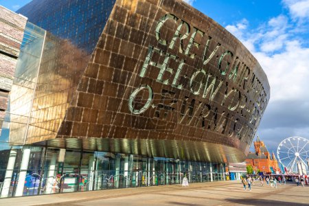 Photo for CARDIFF, THE UNITED KINGDOM - JUNE 27, 2022: Wales Millennium Centre in Cardiff in a summer day, Wales, UK - Royalty Free Image