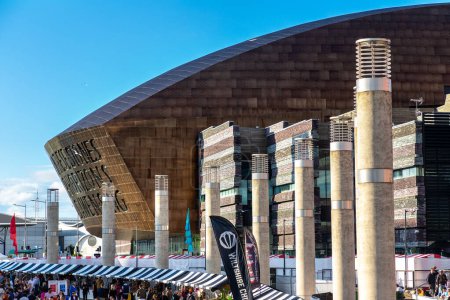 Photo for CARDIFF, THE UNITED KINGDOM - JUNE 27, 2022: Wales Millennium Centre in Cardiff in a summer day, Wales, UK - Royalty Free Image