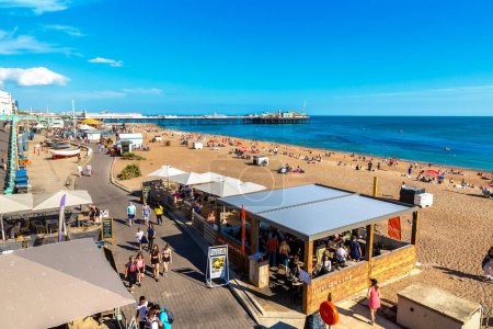 Photo for BRIGHTON, UK - JUNE 29, 2022: Brighton Pier at Brighton beach in a sunny summer day in Brighton, East Sussex, England, UK - Royalty Free Image