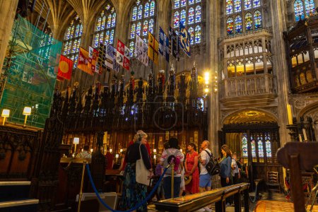 Foto de WINDSOR, Reino Unido - 19 de junio de 2022: Interior de la Capilla de San Jorge en el Castillo Real de Windsor en Windsor, Reino Unido - Imagen libre de derechos