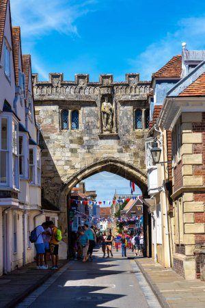 Photo for SALISBURY, UK - JUNE 17, 2022: Historical High Street Gate in Salisbury in a sunny summer day, UK - Royalty Free Image