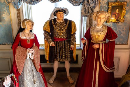 Photo for WARWICK, UK - JUNE 11, 2022: The six wives of Henry VIII at Warwick Castle - is a medieval castle built by William the Conqueror in 1068, UK - Royalty Free Image