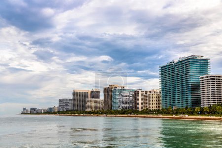 Photo for Residential buildings in Miami Beach in a cloudy day, Florida, USA - Royalty Free Image