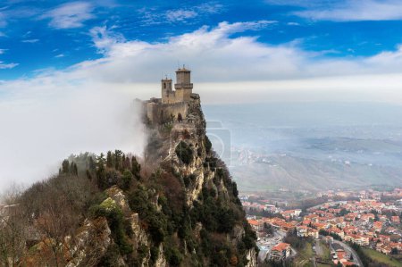 Photo for Rocca della Guaita fortress in San Marino in winter day - Royalty Free Image