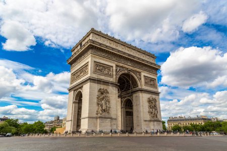 Photo for Paris Arc de Triomphe (Triumphal Arch) in Paris in a summer day, France - Royalty Free Image