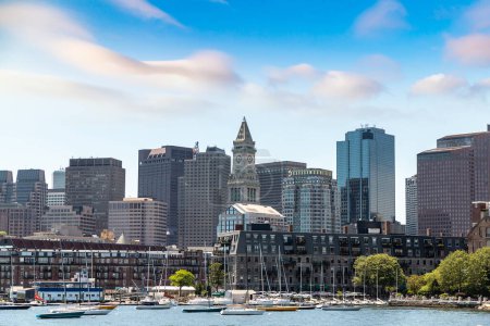 Photo for Panoramic view of Boston cityscape in a sunny day, USA - Royalty Free Image
