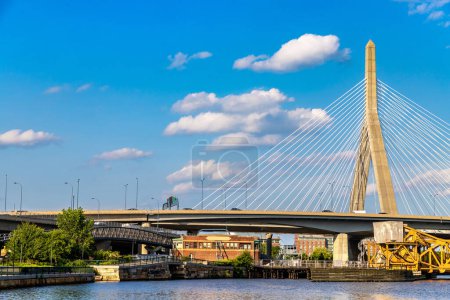 Photo for Zakim Bridge in Boston, Massachusetts in a sunny day, USA - Royalty Free Image