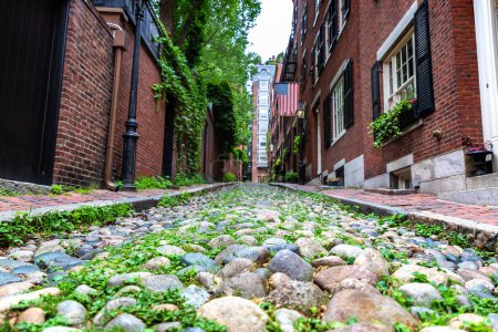 Foto de Historic Acorn Street en Boston, Massachusetts, EE.UU. - Imagen libre de derechos