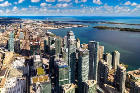 Photo for Panoramic aerial view of Toronto in a sunny day, Ontario, Canada - Royalty Free Image