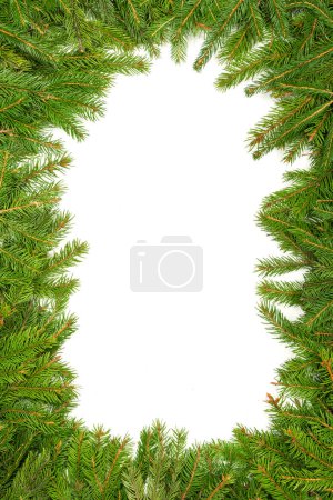 Foto de Marco verde de Navidad aislado sobre fondo blanco - Imagen libre de derechos