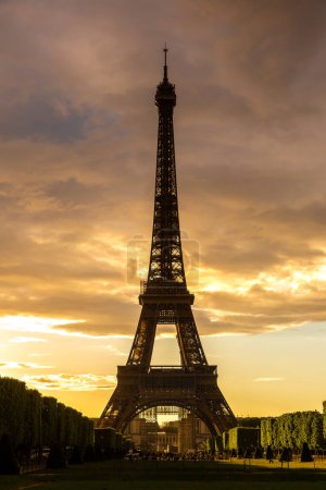 Photo for Eiffel Tower in Paris during beautiful sunset, France - Royalty Free Image