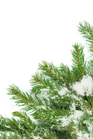 Téléchargez les photos : Fond de Noël avec neige isolée sur blanc - en image libre de droit