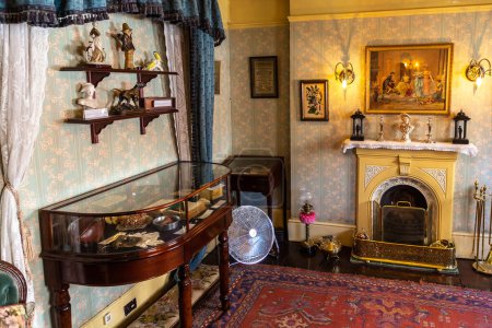 Photo for LONDON, THE UNITED KINGDOM - JUNE 26, 2022: Vintage interior of The Sherlock Holmes Museum in Victorian style at Baker street in London, England, UK - Royalty Free Image