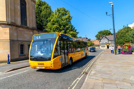 Photo for DERBY, UK - SEPTEMBER 4, 2023: Public transport bus in a sunny day in Derby, United Kingdom - Royalty Free Image