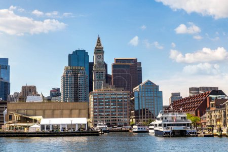 Photo for Long Wharf (South) and Custom House Tower in Boston, Massachusetts, USA - Royalty Free Image