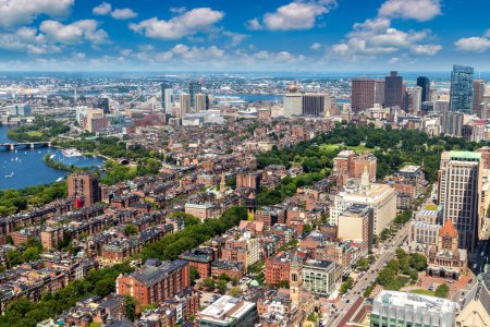 Foto de Vista aérea panorámica de Boston, Massachusetts, EE.UU. - Imagen libre de derechos