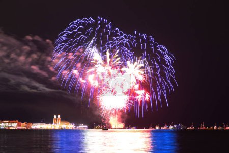 Photo for Fireworks over Lake Michigan in Chicago, Illinois, USA - Royalty Free Image