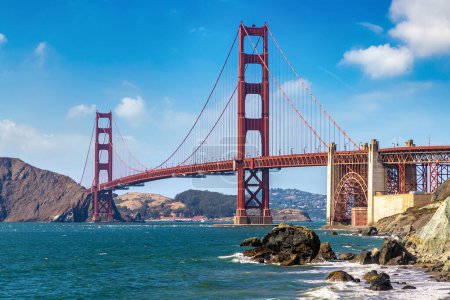 Photo for Golden Gate Bridge seen from Marshall beach in San Francisco, California, USA - Royalty Free Image