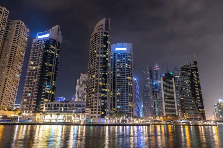 Photo for Dubai Marina at night, Dubai, United Arab Emirates - Royalty Free Image