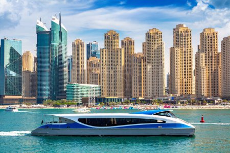 Photo for Dubai Marina in a sunny day, United Arab Emirates - Royalty Free Image